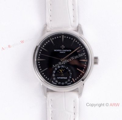 (VC) Swiss Grade Copy Vacheron Constantin Patrimony Watch White Leather Strap